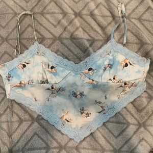 Baby Blue Crop Sleeveless Shirt